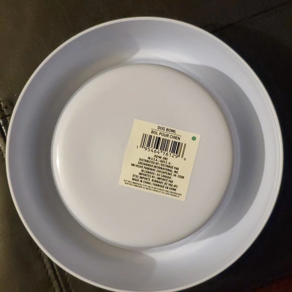 Green, White & Black Dog Bowl